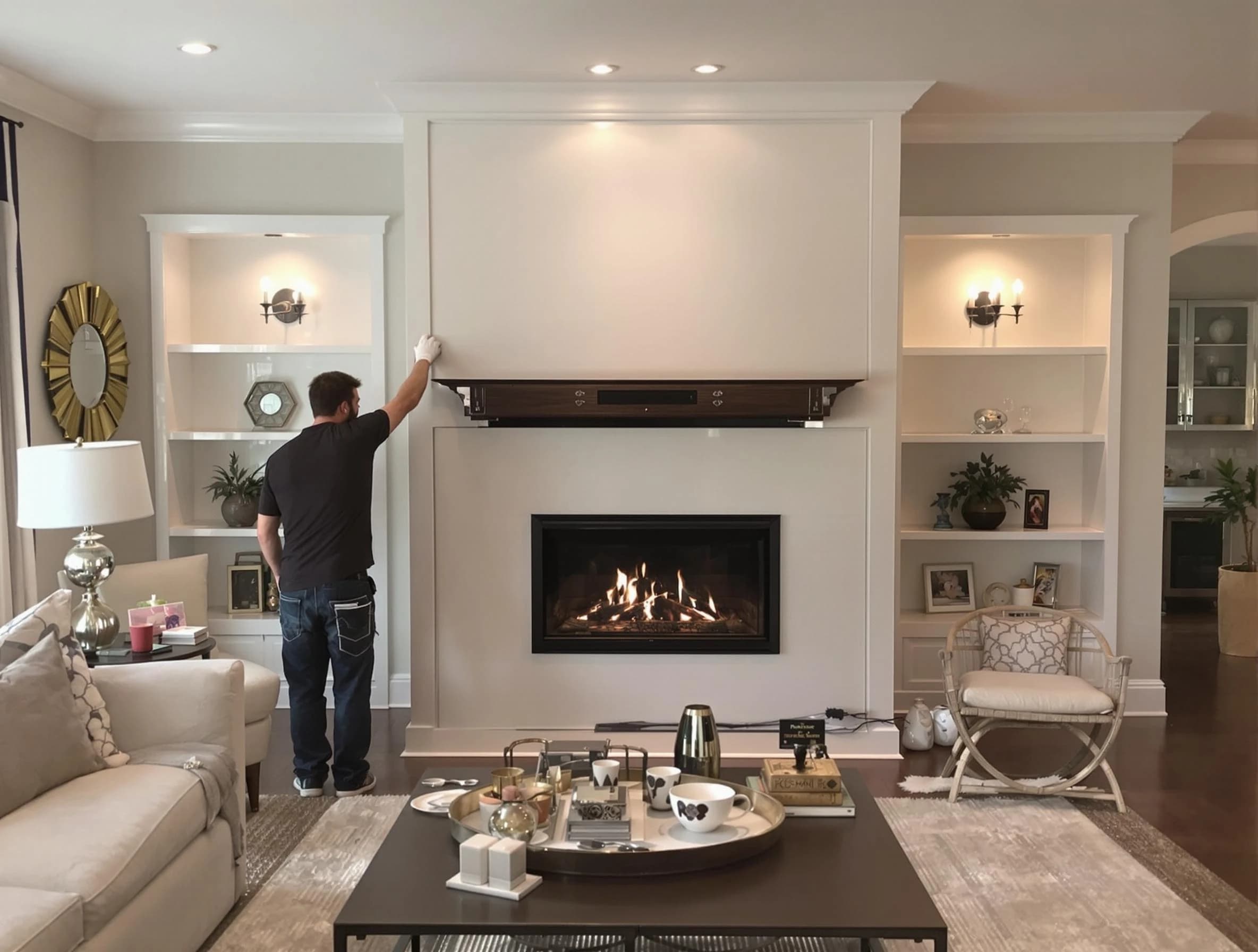 Marlboro Chimney Sweep installing a new fireplace in Marlboro, NJ