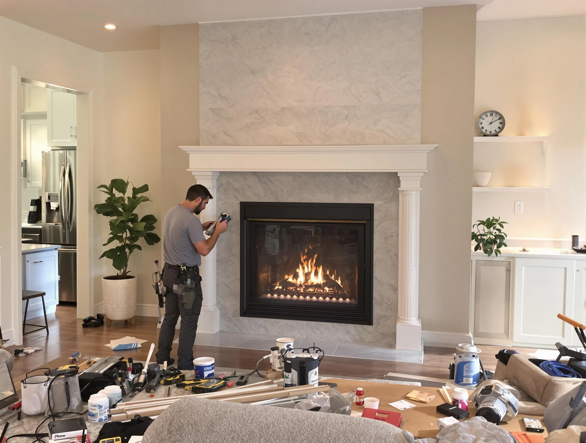 Newly installed fireplace by Marlboro Chimney Sweep in Marlboro, NJ